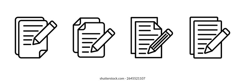 Note icon set. notepad icon vector. edit file. write icon