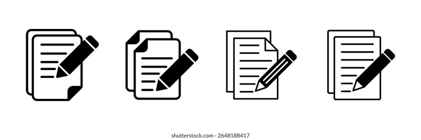 Note icon set. notepad icon vector. edit file. write icon