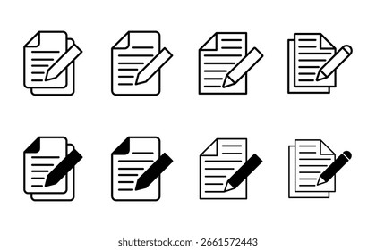 Note icon set. notepad icon vector. edit file. write icon