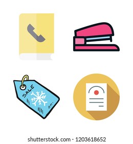 note icon set. vector set about office material, agenda, file and tag icons set.
