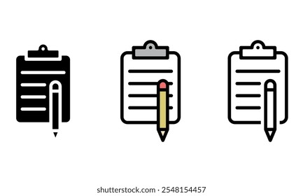 Note icon set. Vector illustration.