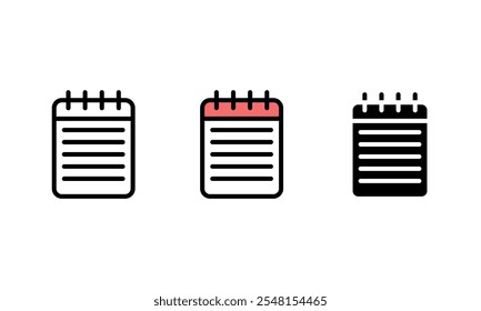 Notizensymbolsatz. Vektorgrafik.