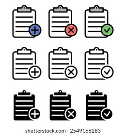 Note icon set. Vector illustration.