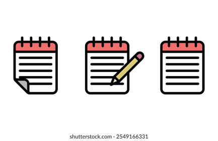 Note icon set. Vector illustration.