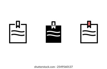 Notizensymbolsatz. Vektorgrafik.