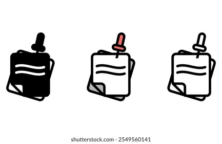 Note icon set. Vector illustration.