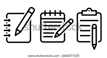 Note icon set. Vector illustration.