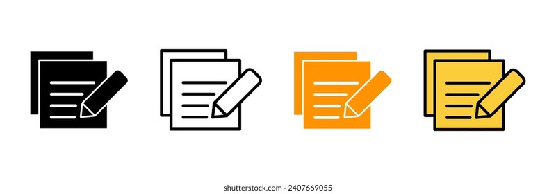 Note icon set vector. notepad sign and symbol