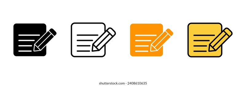 Note icon set vector. notepad sign and symbol