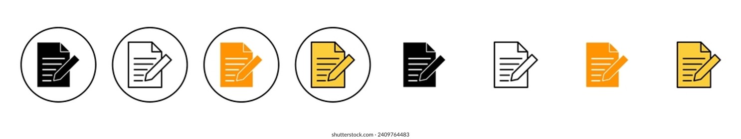 Note icon set vector. notepad sign and symbol