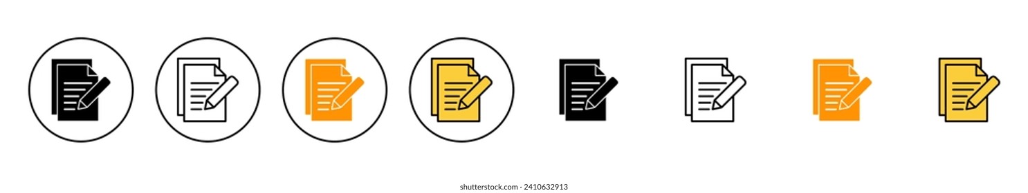 Note icon set vector. notepad sign and symbol