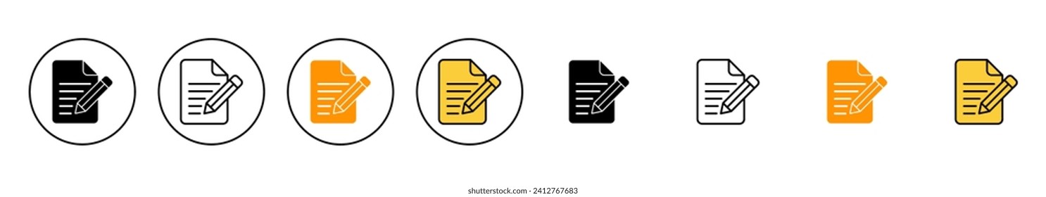 Note icon set vector. notepad sign and symbol