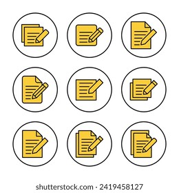 Note icon set vector. notepad sign and symbol