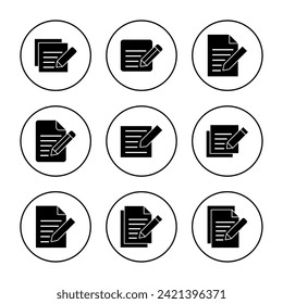 Note icon set vector. notepad sign and symbol