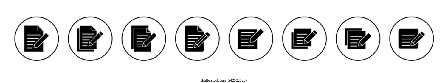 Note icon set vector. notepad sign and symbol