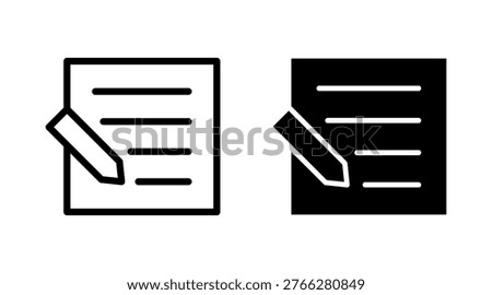 Note icon set vector. notepad sign and symbol