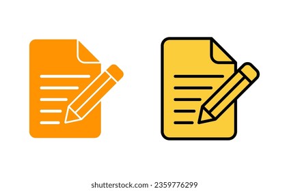 Note icon set for web and mobile app. notepad sign and symbol