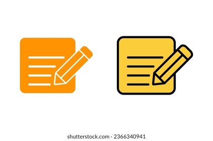 Note icon set for web and mobile app. notepad sign and symbol