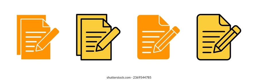 Note icon set for web and mobile app. notepad sign and symbol