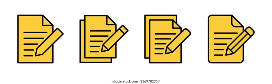 Note icon set for web and mobile app. notepad sign and symbol