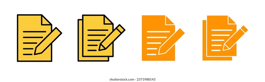 Note icon set for web and mobile app. notepad sign and symbol