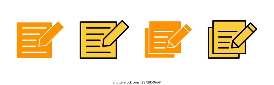Note icon set for web and mobile app. notepad sign and symbol