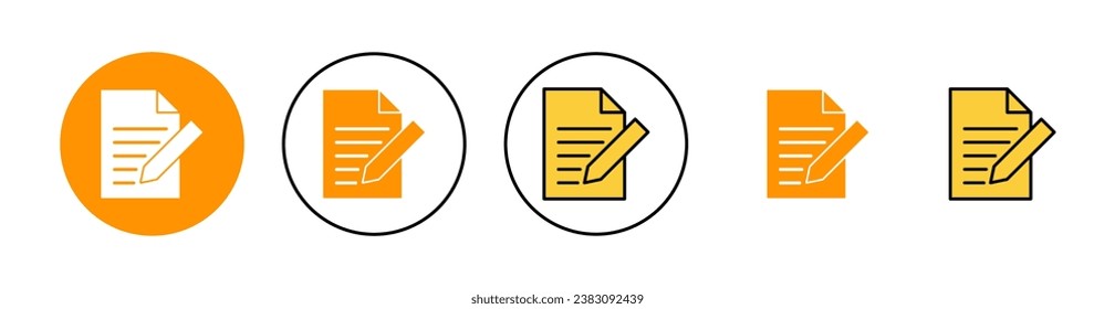 Note icon set for web and mobile app. notepad sign and symbol