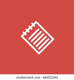note icon. sign design. red background