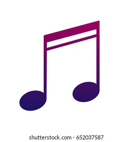 Note icon. A sign of melody and music. Bright and modern