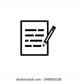 Note icon. Sign symbol design illustration vector icon isolated on white background