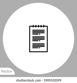 Note icon sign vector,Symbol, logo illustration for web and mobile