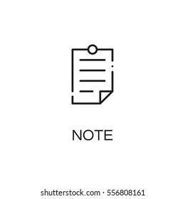 Note icon. Single high quality outline symbol for web design or mobile app. Thin line sign for design logo. Black outline pictogram on white background