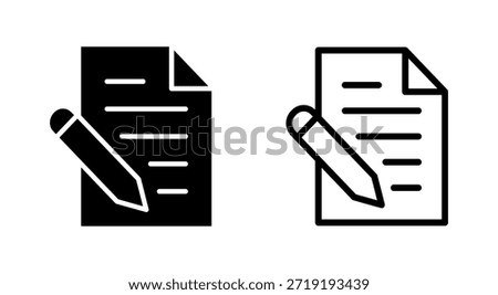 Note icon symbol for apps and websites. notepad sign and symbol