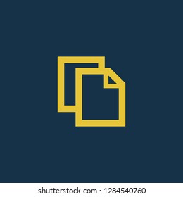 Note icon, note symbol. Flat vector sign isolated on blue background. Simple vector illustration for graphic and web design.