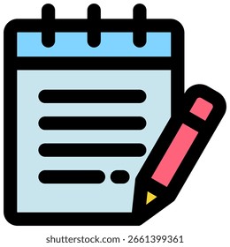 Símbolo de icono de nota. Ilustración vectorial