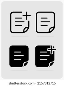 Note icon thin line and silhouette style, for web and mobile, Flat design style in vector illustration.