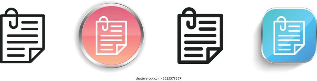 ícone nota. Design fino, linear, regular e estilo botão isolado no fundo branco