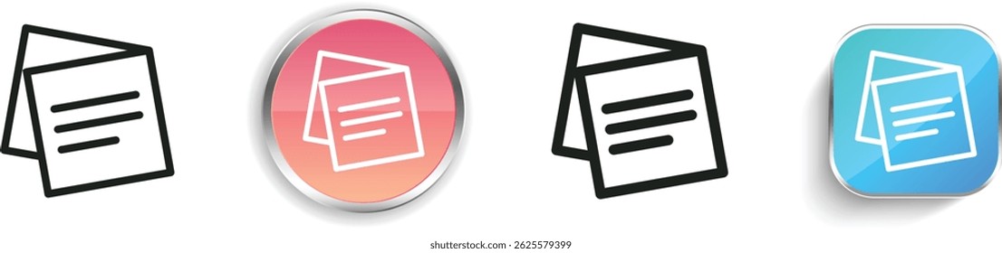 note icon. Thin Linear, Regular and Button Style Design Isolated On White Background