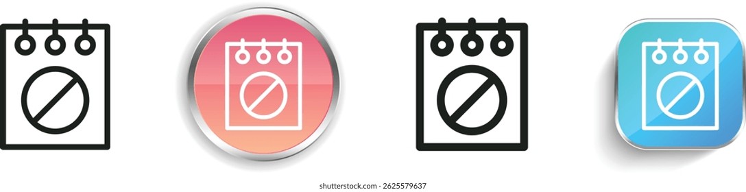 note icon. Thin Linear, Regular and Button Style Design Isolated On White Background