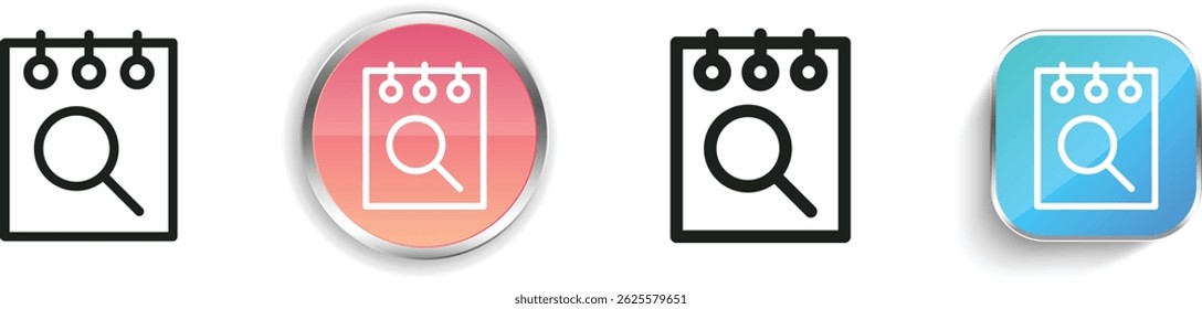 note icon. Thin Linear, Regular and Button Style Design Isolated On White Background