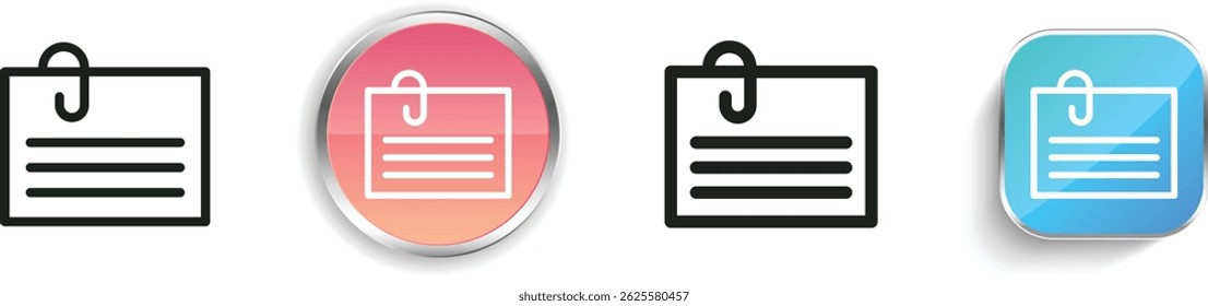 note icon. Thin Linear, Regular and Button Style Design Isolated On White Background