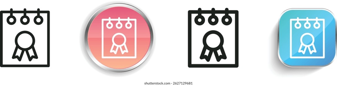 note icon. Thin Linear, Regular and Button Style Design Isolated On White Background