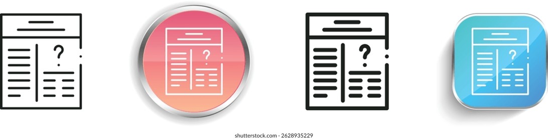 note icon. Thin Linear, Regular and Button Style Design Isolated On White Background