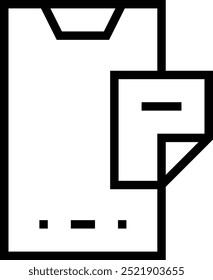 note icon. Thin linear style design isolated on white background