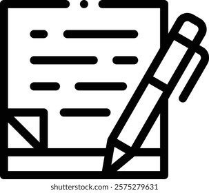 note icon. Thin Linear Style Design Isolated On White Background