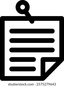 note icon. Thin Linear Style Design Isolated On White Background