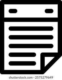 note icon. Thin Linear Style Design Isolated On White Background