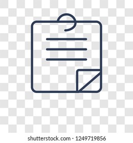 Note icon. Trendy Note logo concept on transparent background from User Interface and Web Navigation collection