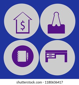 note icon. note vector icons set desk, paper clip, notebook pencil and dollar