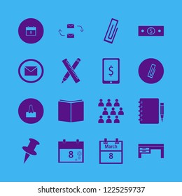 note icon. note vector icons set notebook pencil, paper clip, open book and desk